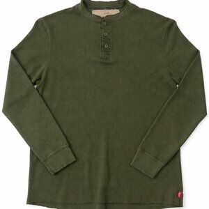 Levi’s Olive Green Waffle Knit Henley Long Sleeve‎ Shirt – Size L